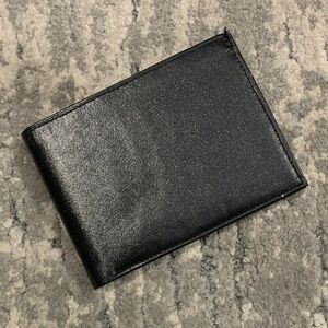 Men's Black Leather Card Wallet - Classic Bifold